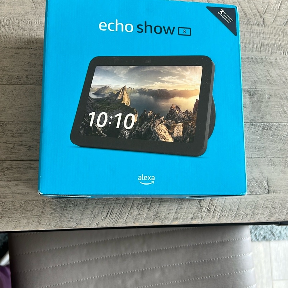 Echo Show 8, 3rd generation Black Tablet with Stunning Display and Modern Design